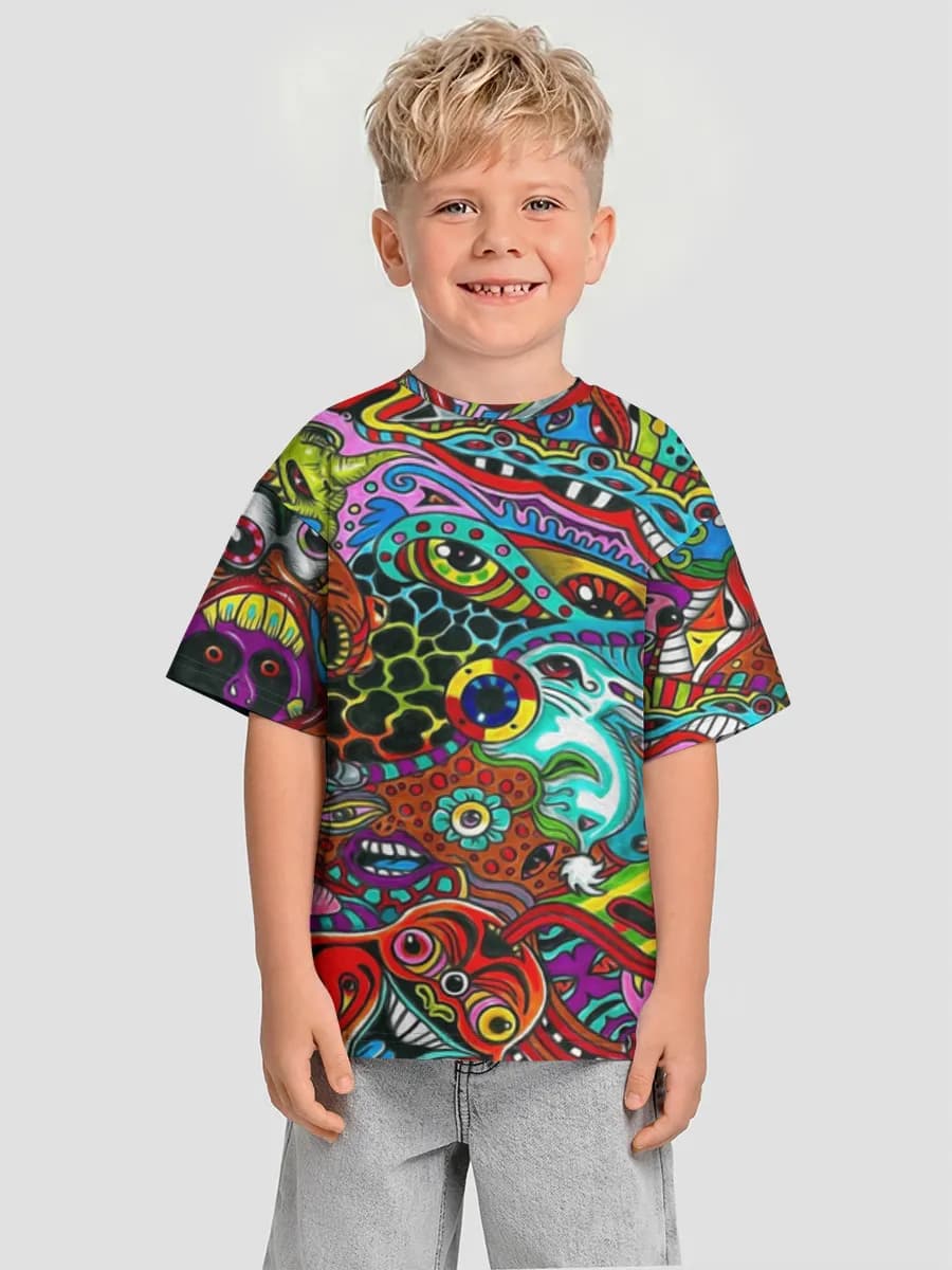 Boys' oversized cotton T-shirt