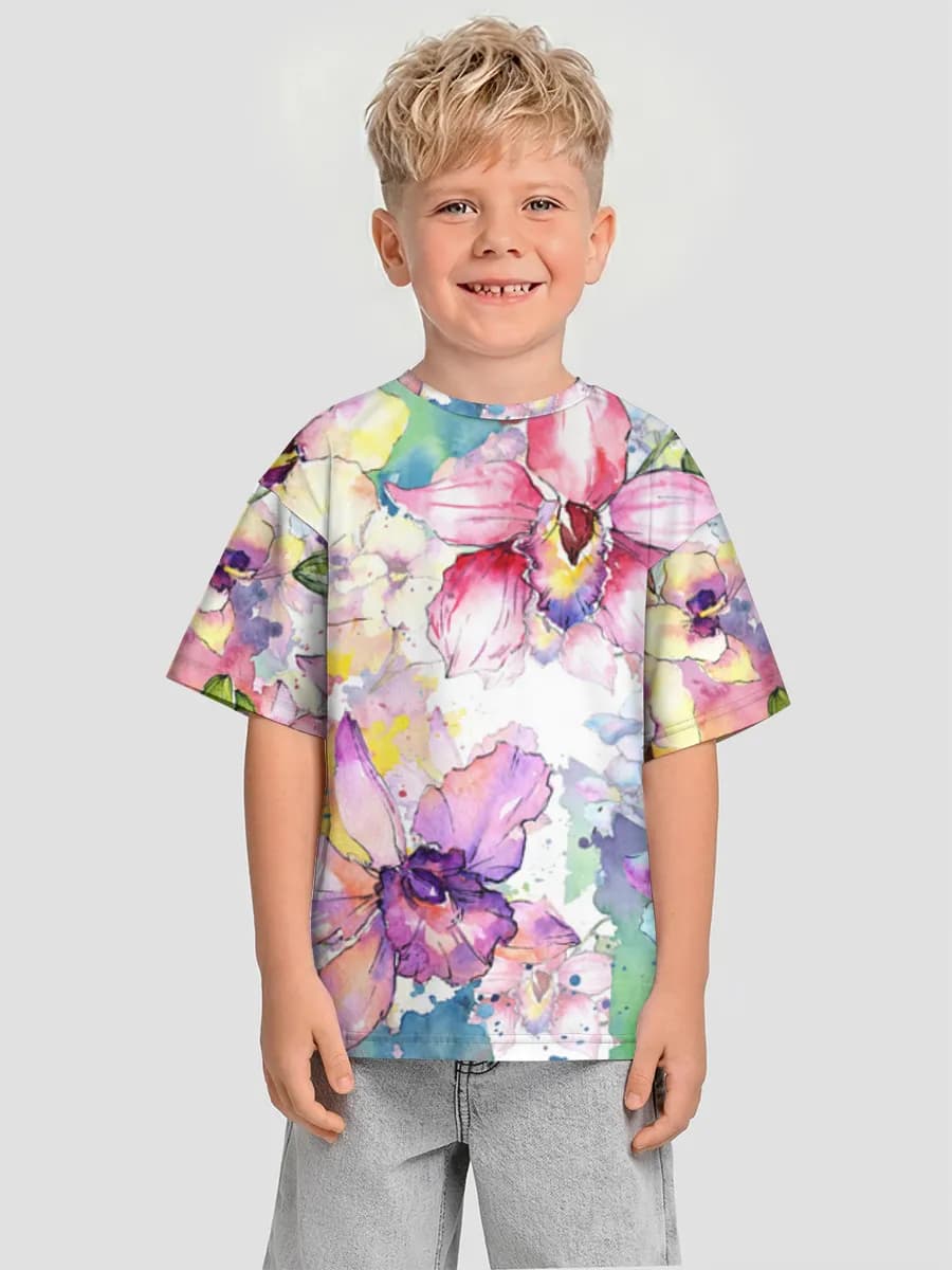 Boys' oversized cotton T-shirt
