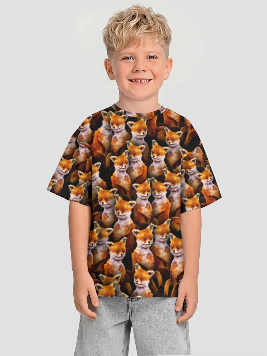Boys' oversized cotton T-shirt