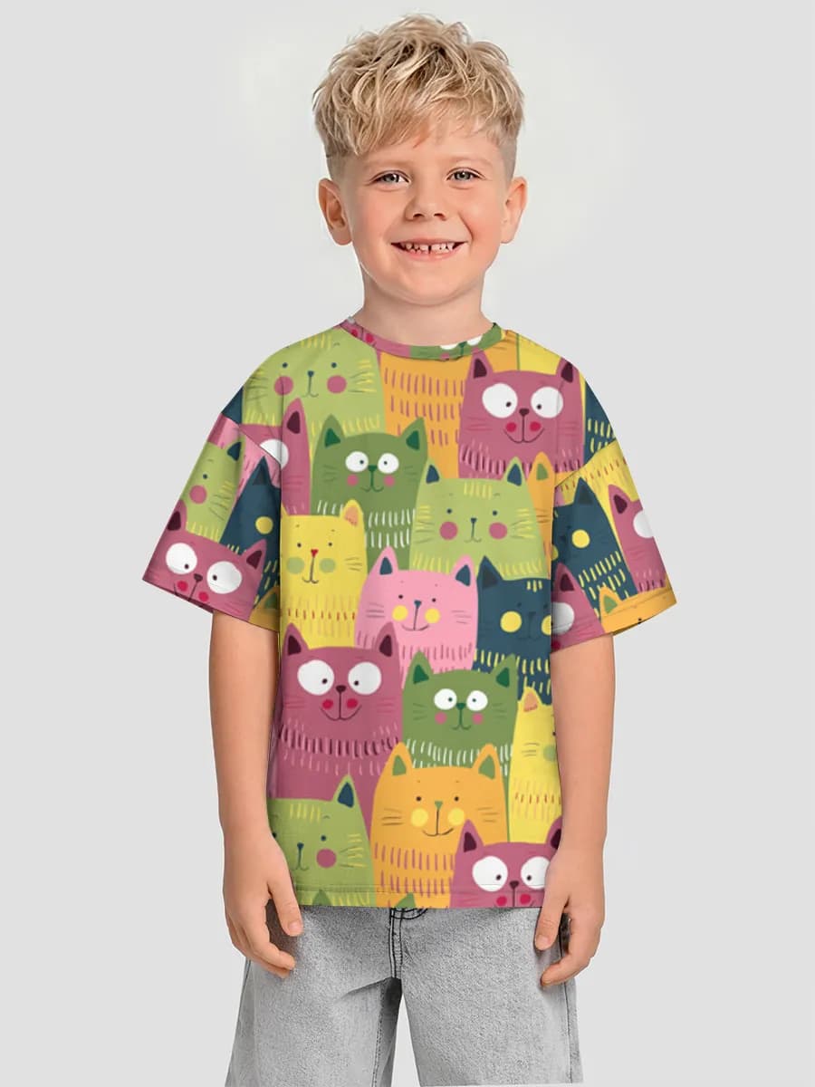 Boys' oversized cotton T-shirt