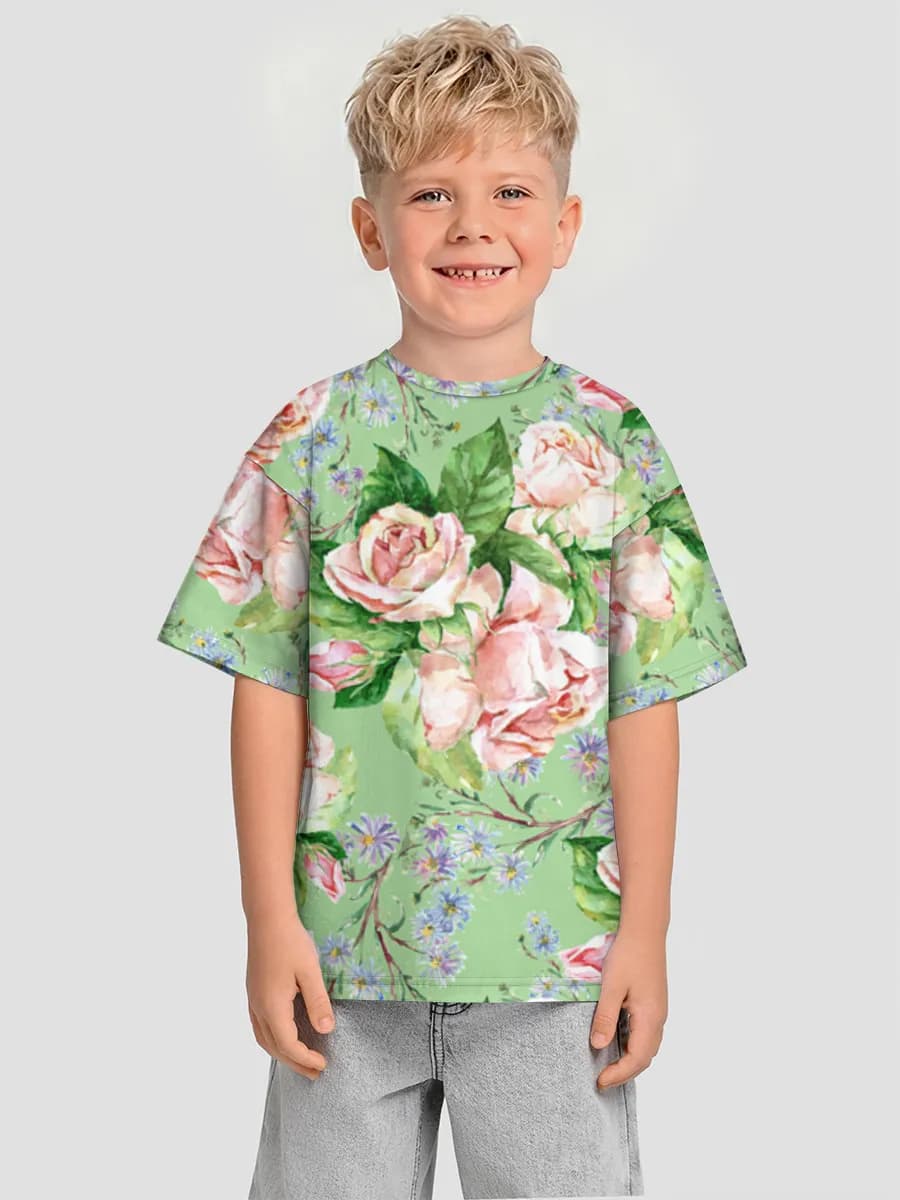 Boys' oversized cotton T-shirt