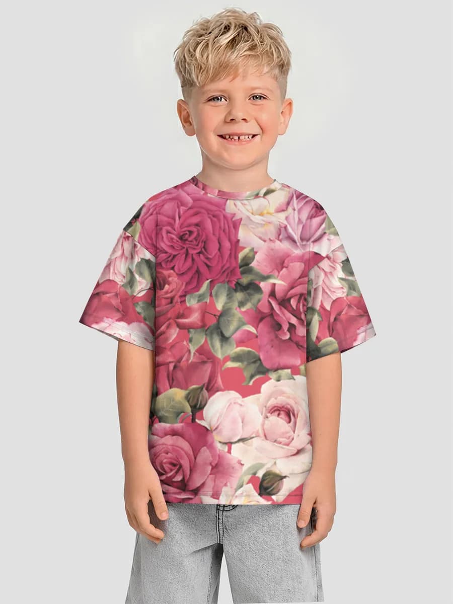 Boys' oversized cotton T-shirt