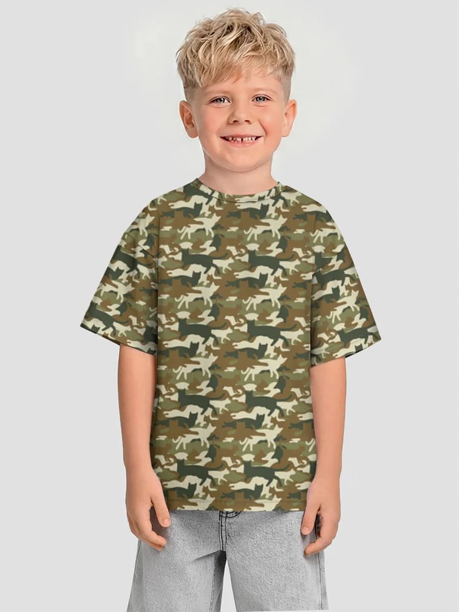 Boys' oversized cotton T-shirt