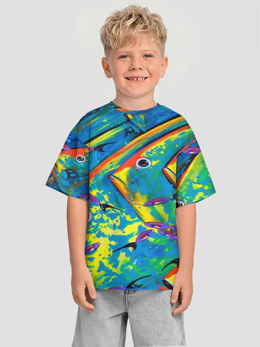 Boys' oversized cotton T-shirt