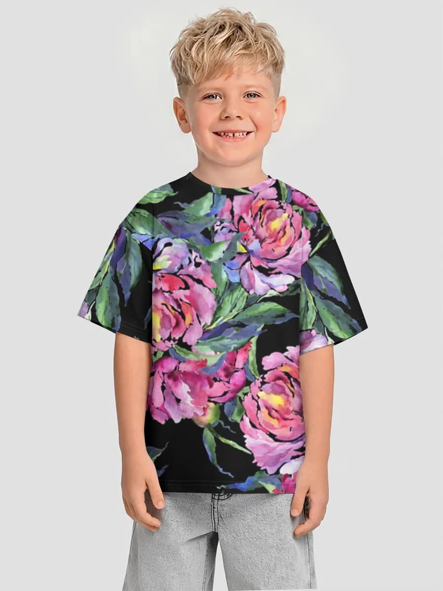 Oversized Baumwoll-T-Shirt Jungen