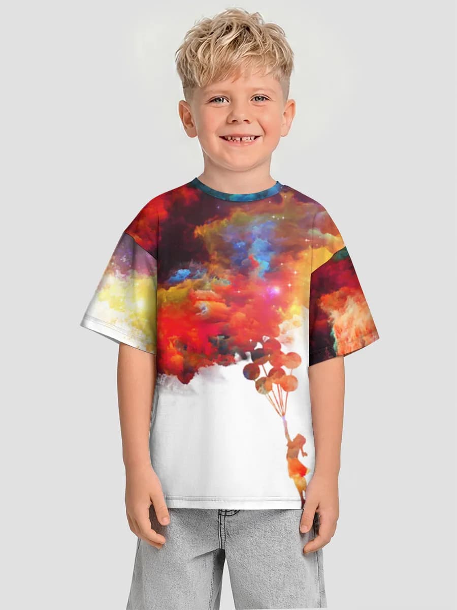 Boys' oversized cotton T-shirt