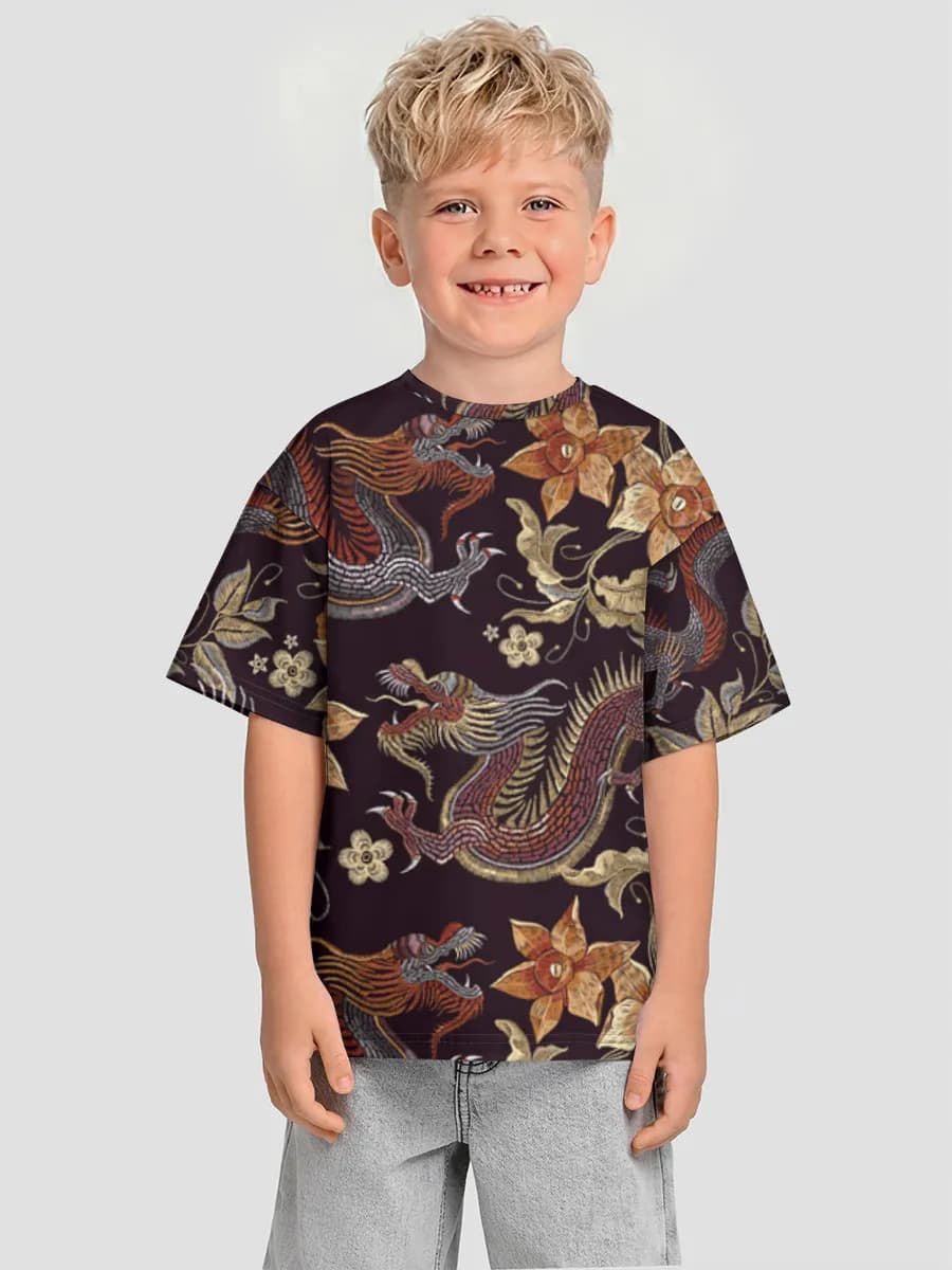 Oversized Baumwoll-T-Shirt Jungen