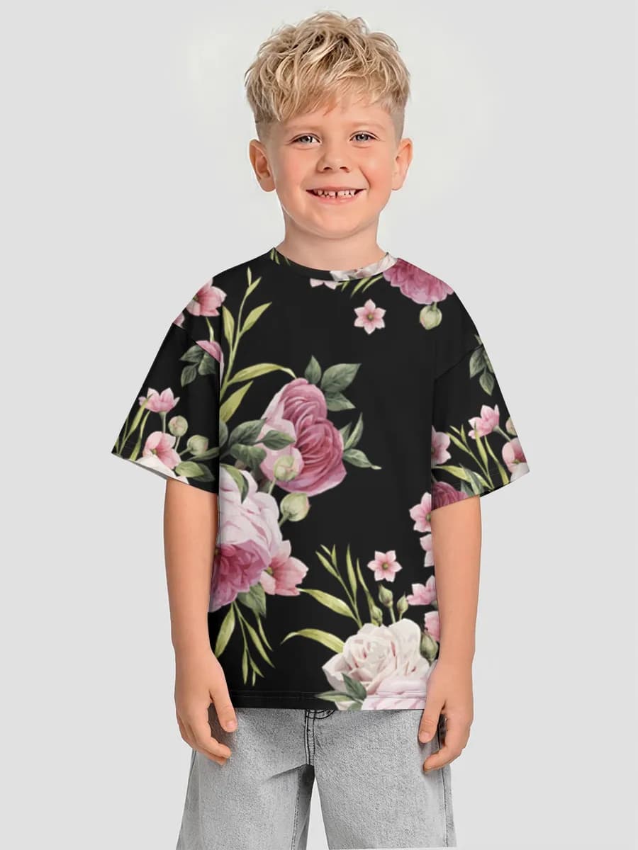 Boys' oversized cotton T-shirt