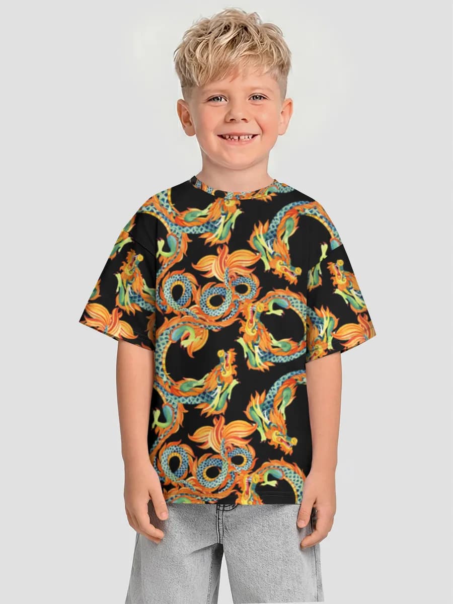 Oversized Baumwoll-T-Shirt Jungen