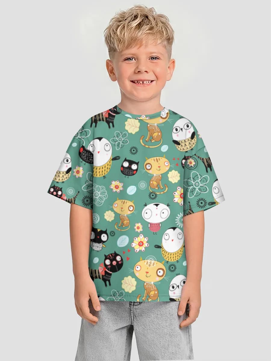 Boys' oversized cotton T-shirt