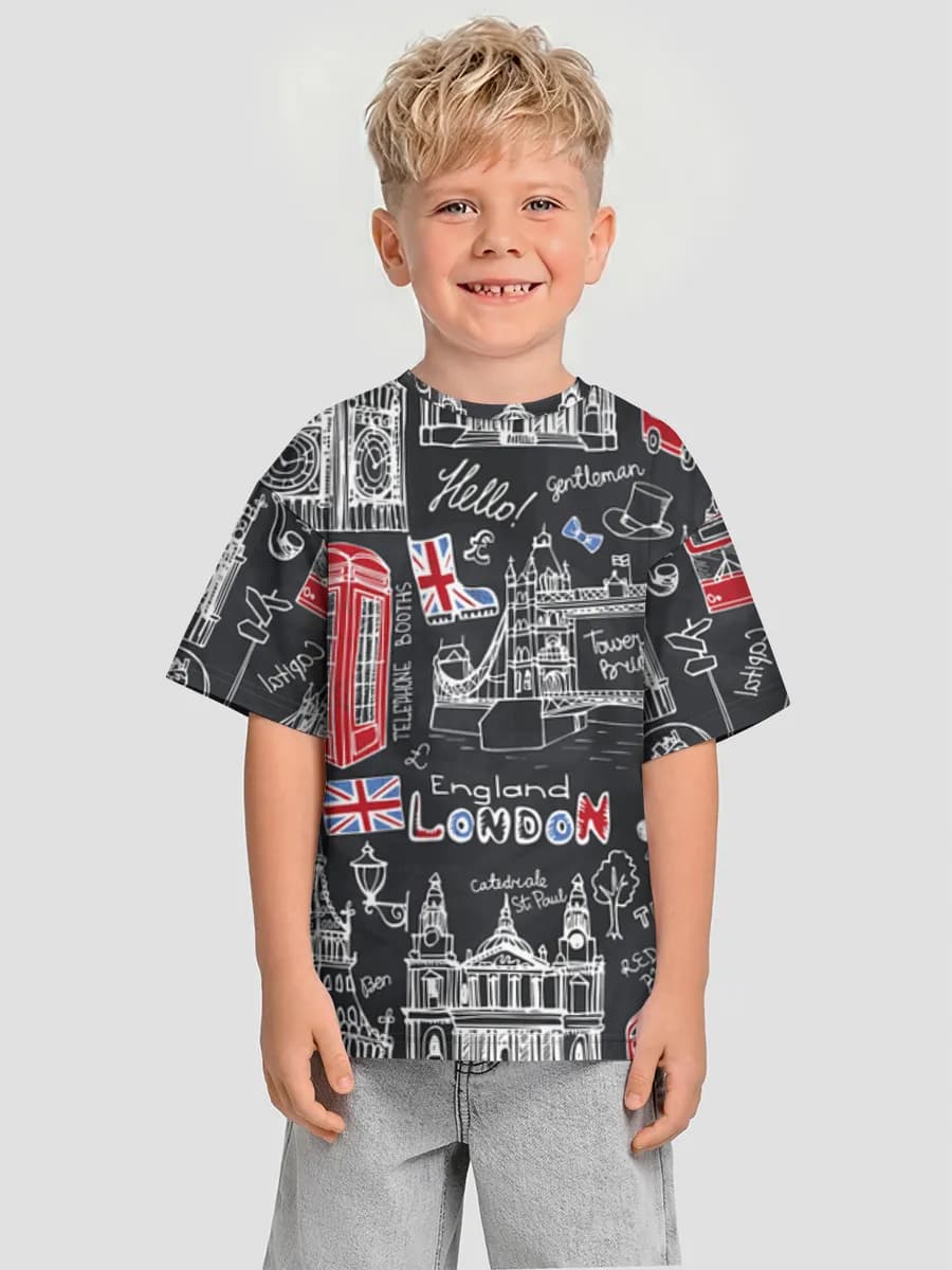 Oversized Baumwoll-T-Shirt Jungen