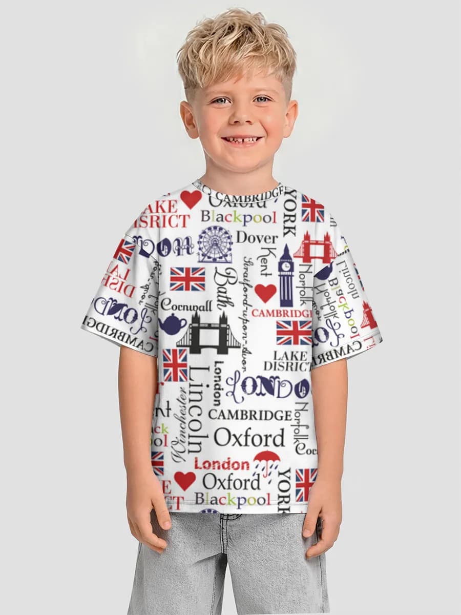 Oversized Baumwoll-T-Shirt Jungen