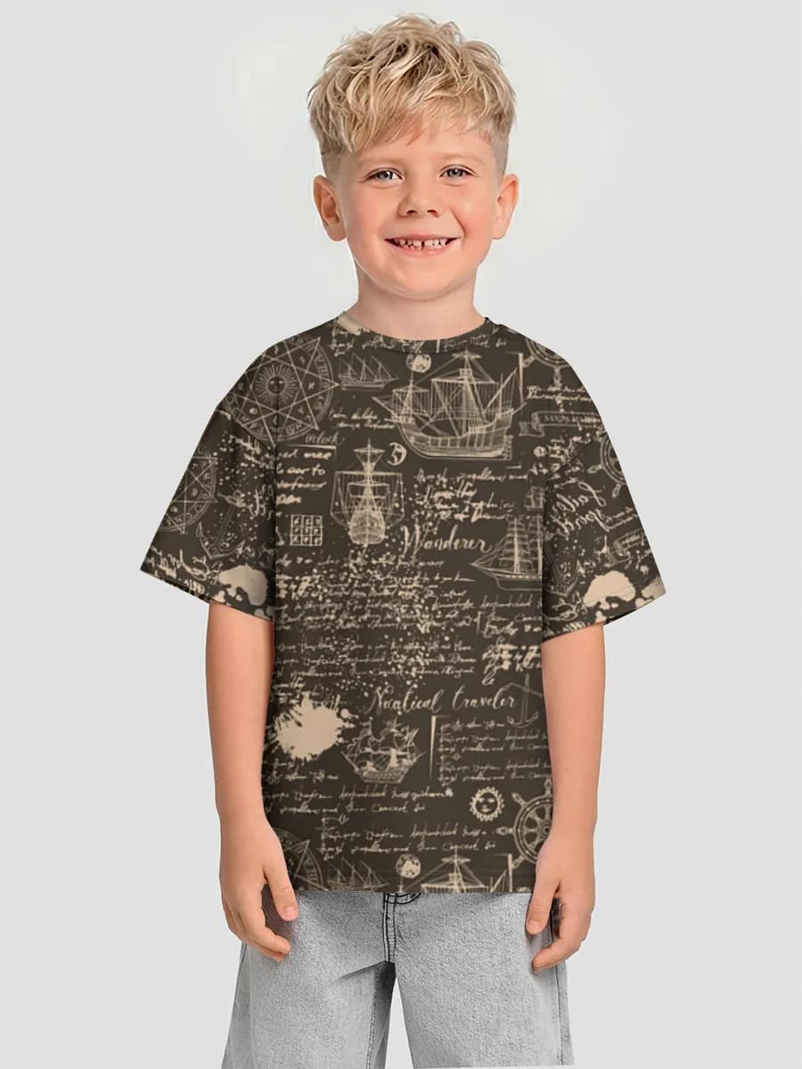 Boys' oversized cotton T-shirt