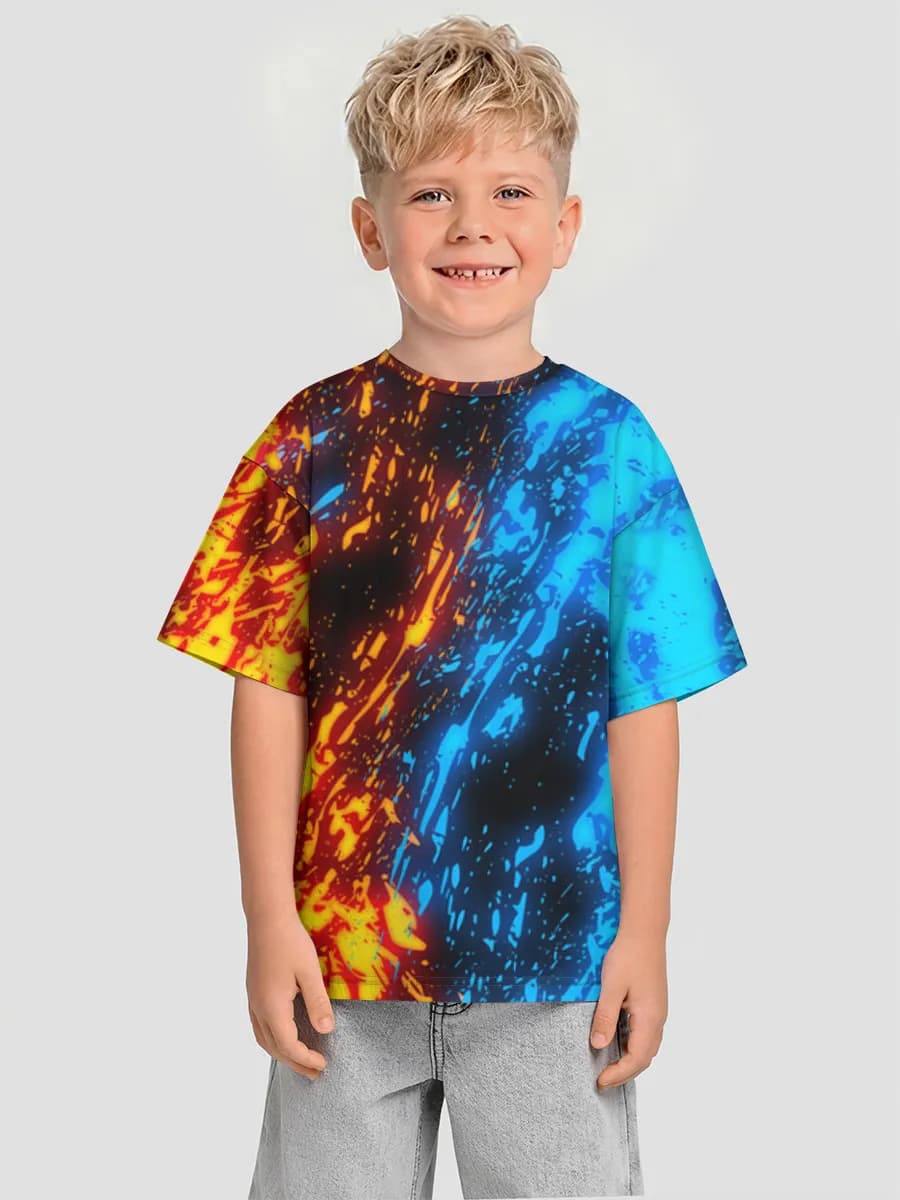 Oversized Baumwoll-T-Shirt Jungen