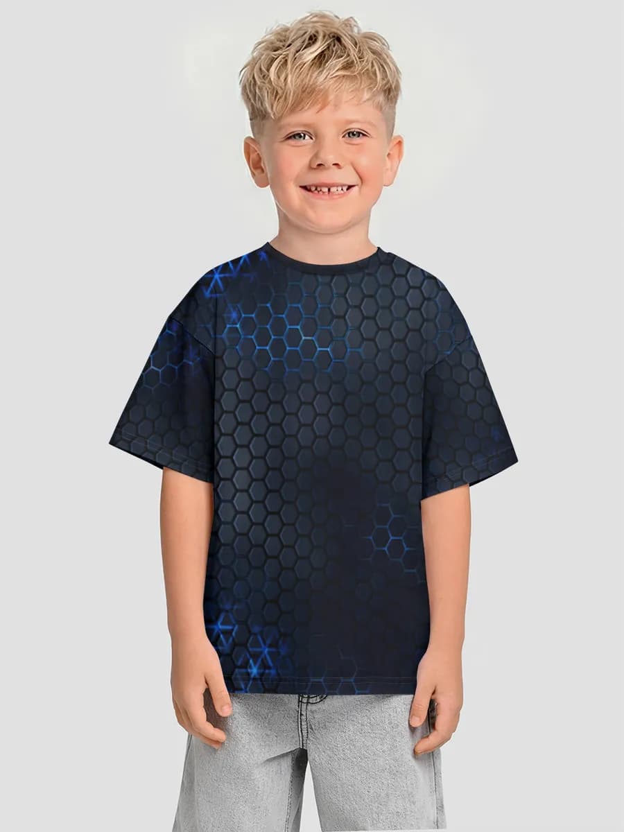 Boys' oversized cotton T-shirt