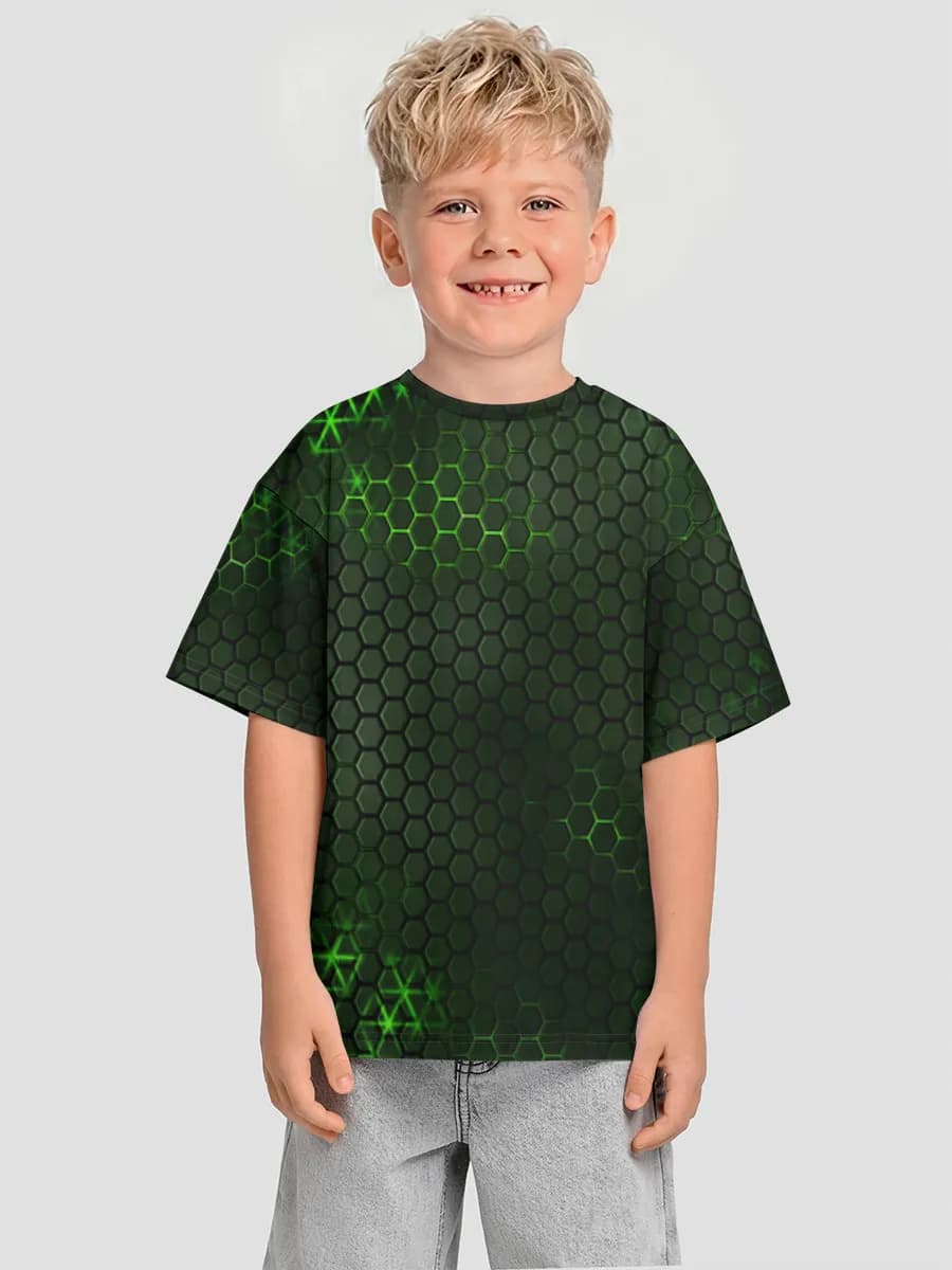 Boys' oversized cotton T-shirt