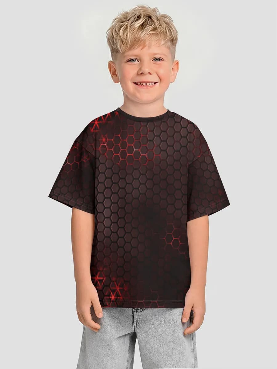 Boys' oversized cotton T-shirt