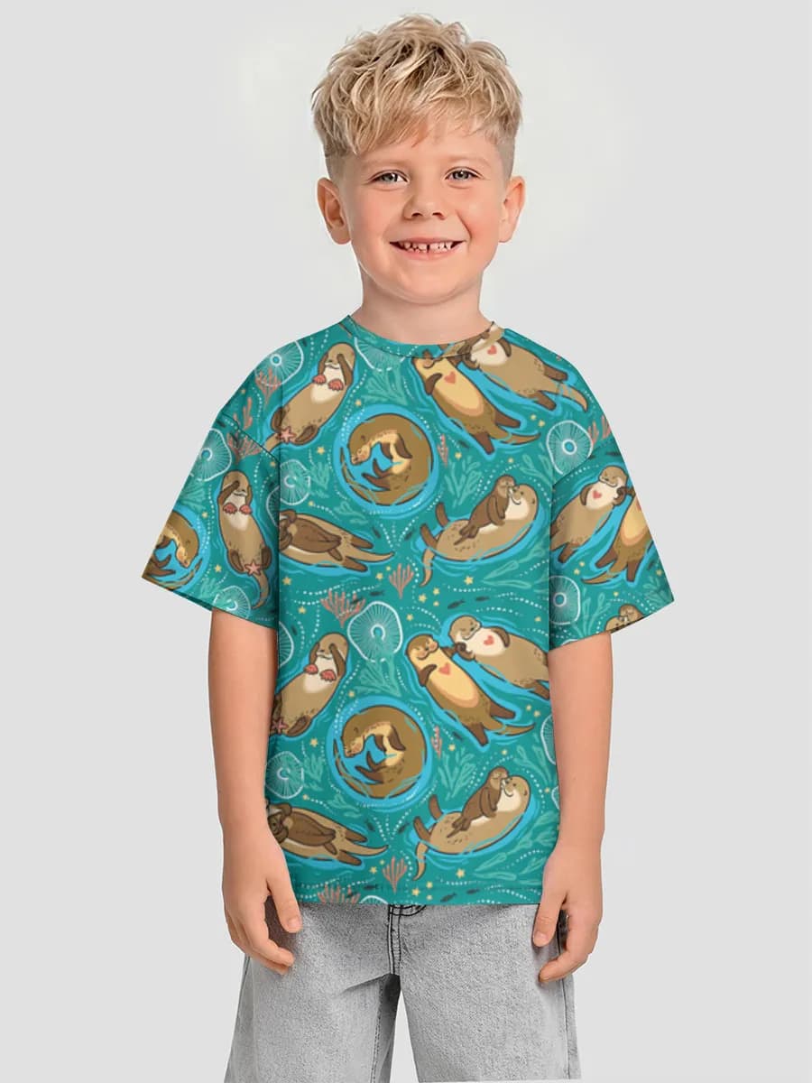 Oversized Baumwoll-T-Shirt Jungen