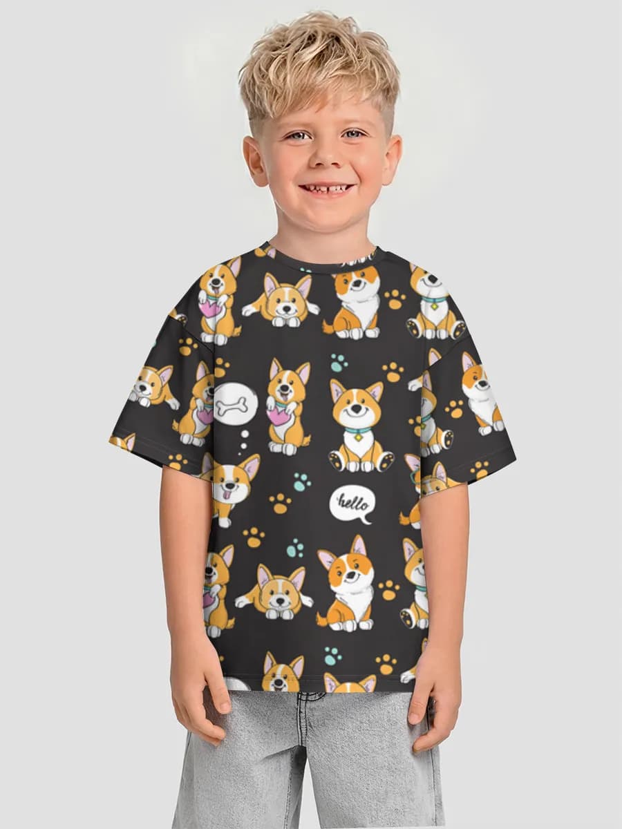 Boys' oversized cotton T-shirt