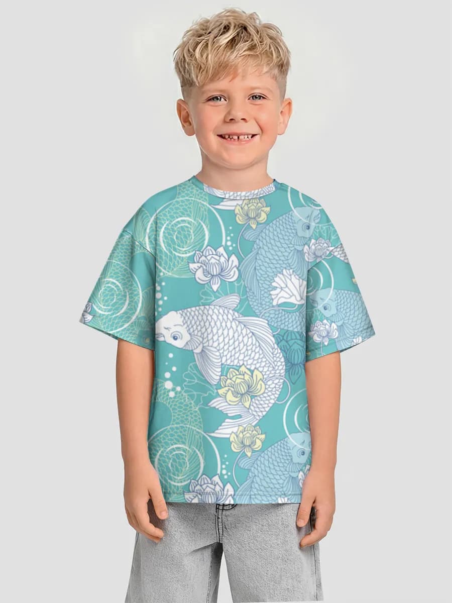 Boys' oversized cotton T-shirt