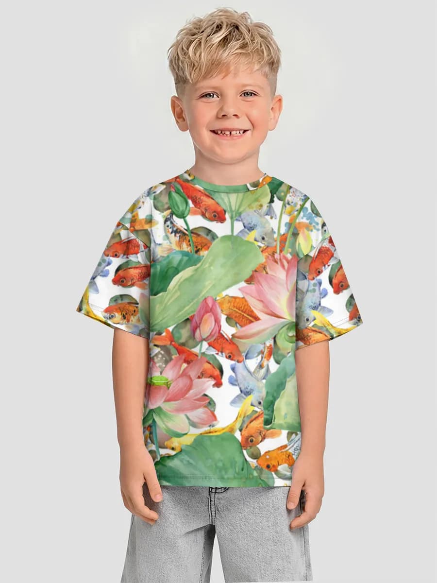 Boys' oversized cotton T-shirt