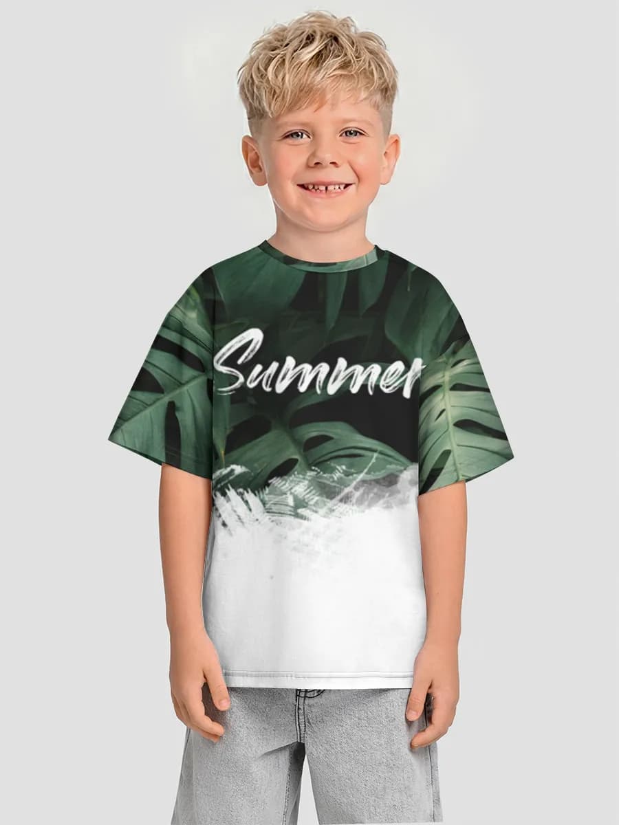 Oversized Baumwoll-T-Shirt Jungen