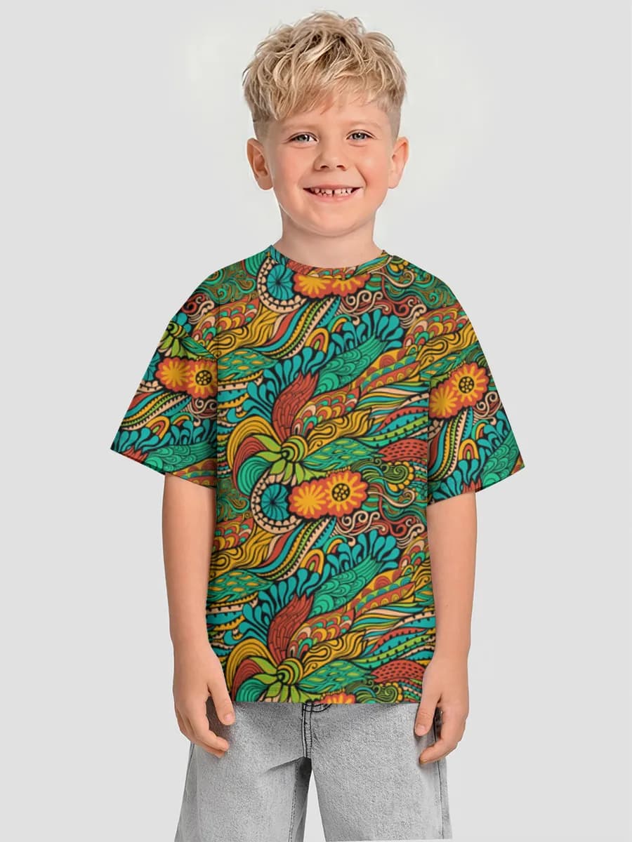 Boys' oversized cotton T-shirt