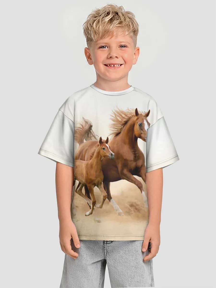 Boys' oversized cotton T-shirt