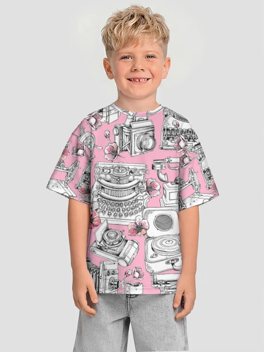 Boys' oversized cotton T-shirt