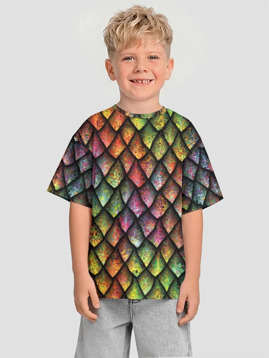 Boys' oversized cotton T-shirt