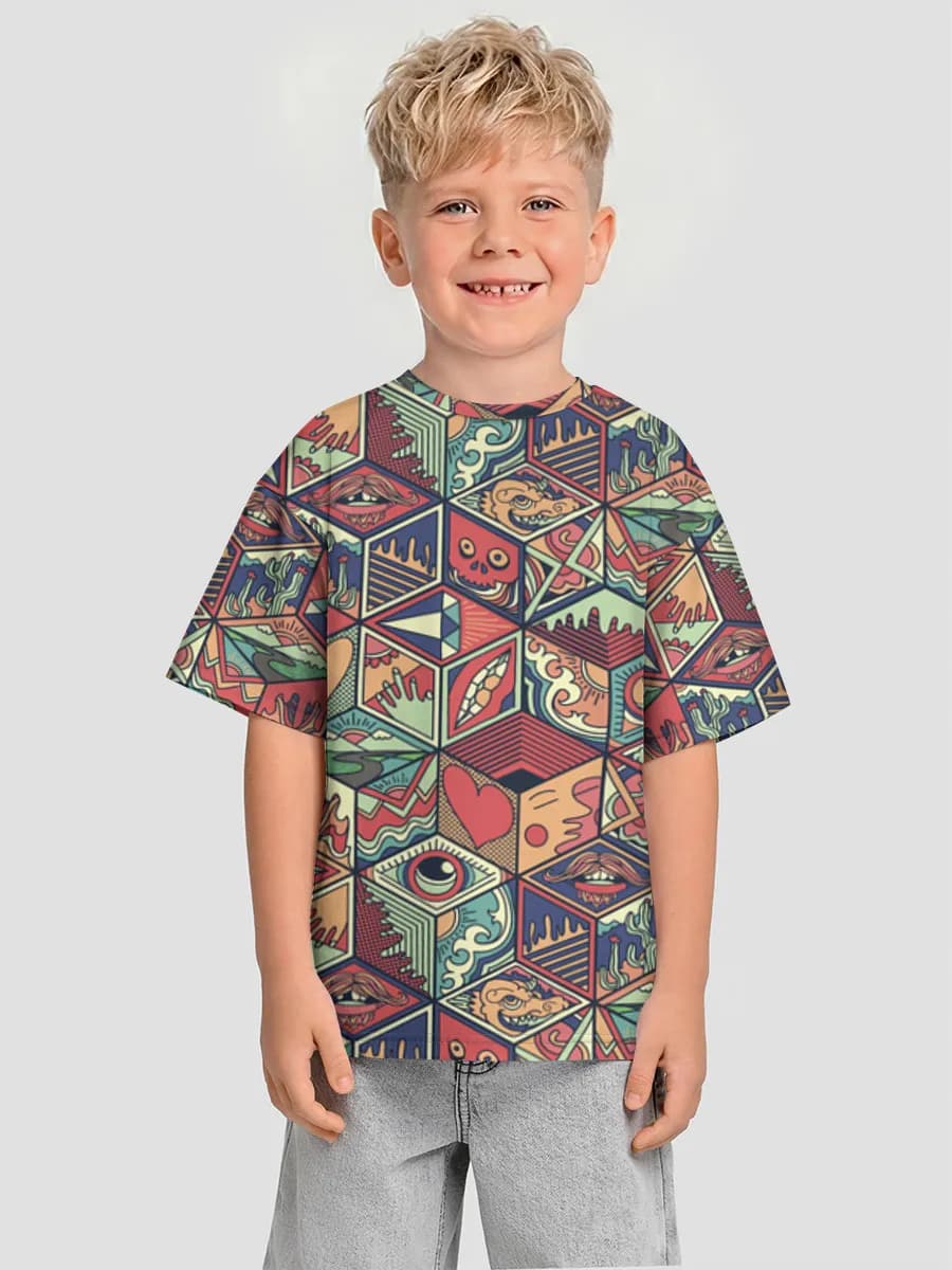 Boys' oversized cotton T-shirt