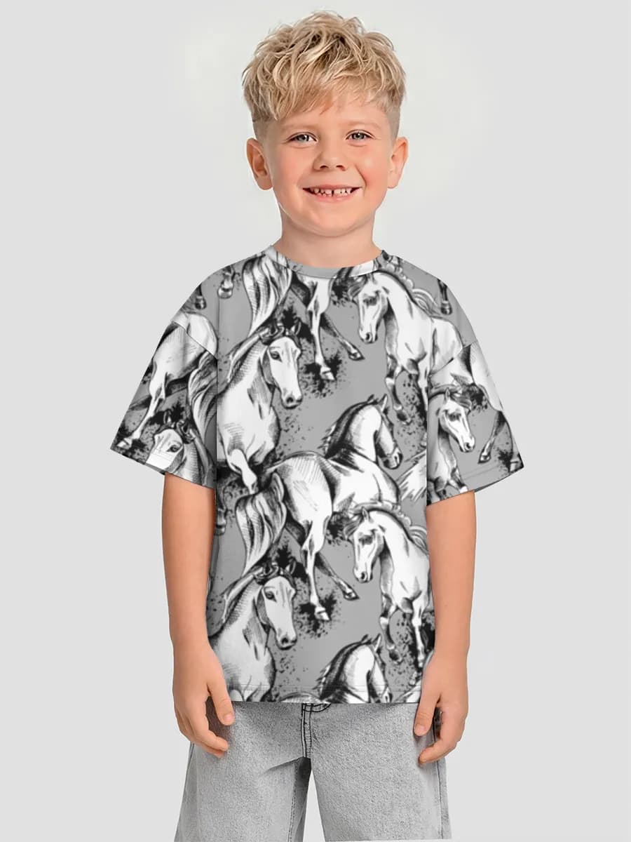 Oversized Baumwoll-T-Shirt Jungen