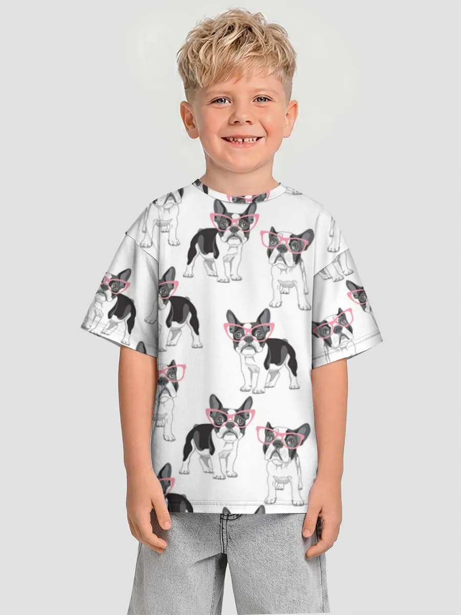 Boys' oversized cotton T-shirt