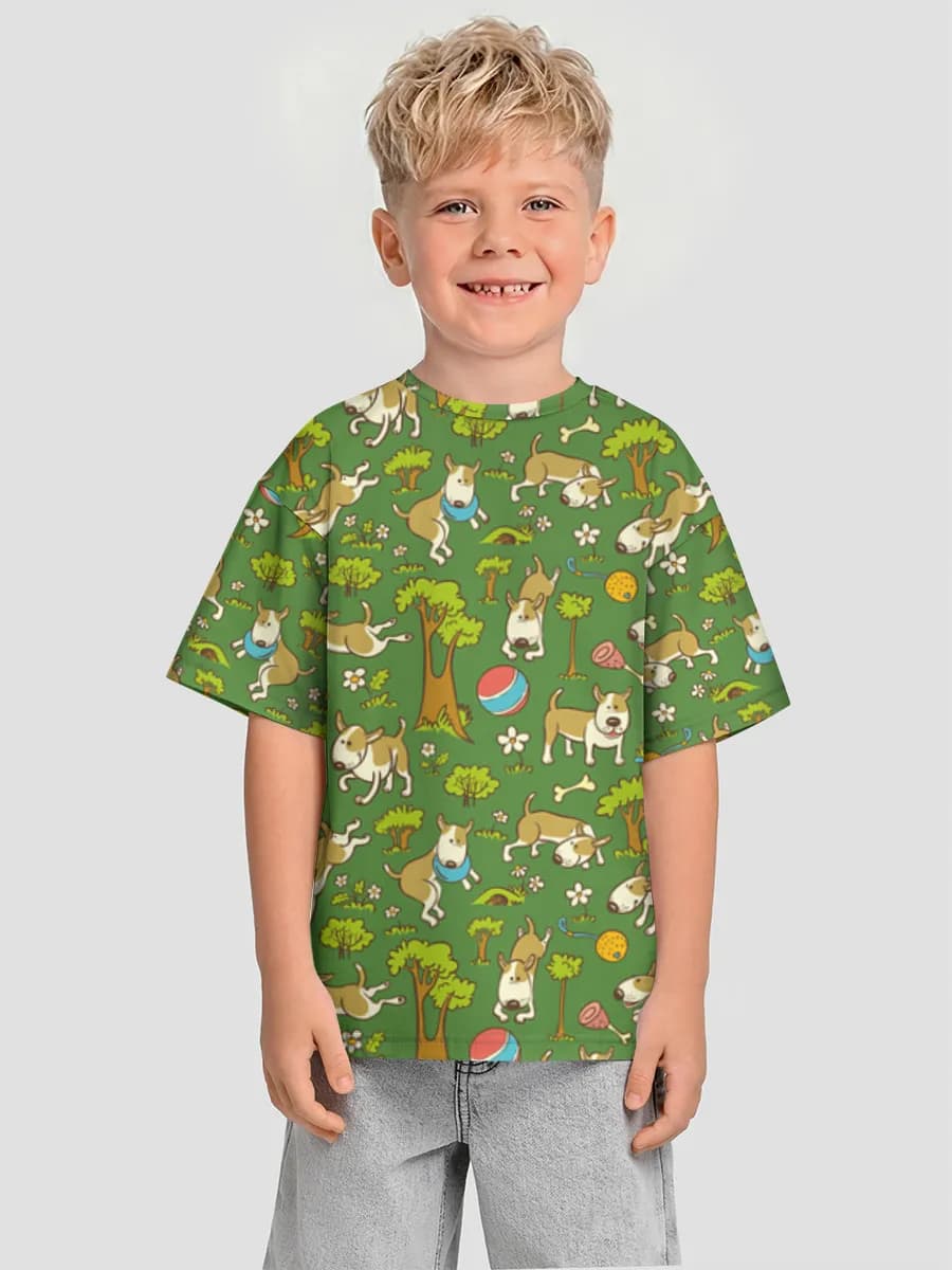 Boys' oversized cotton T-shirt