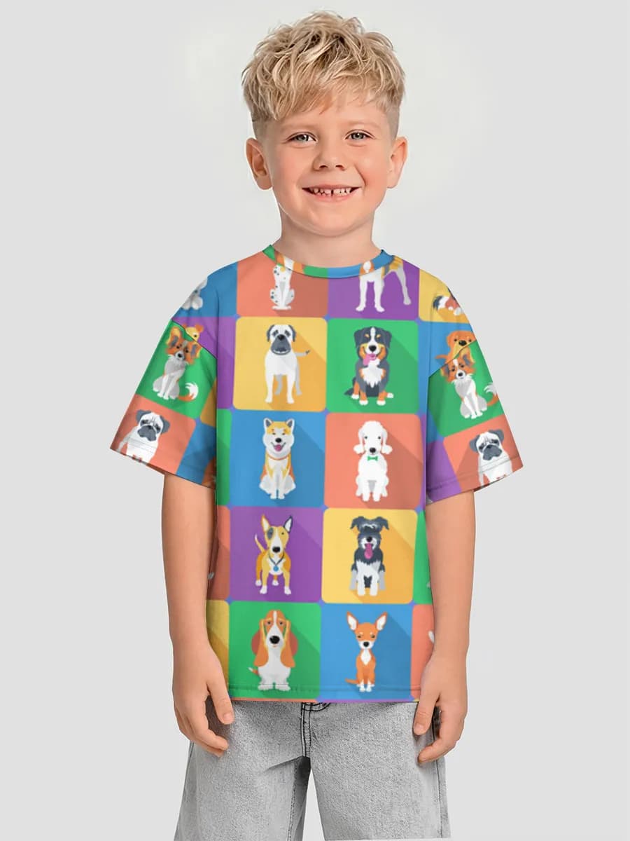 Boys' oversized cotton T-shirt