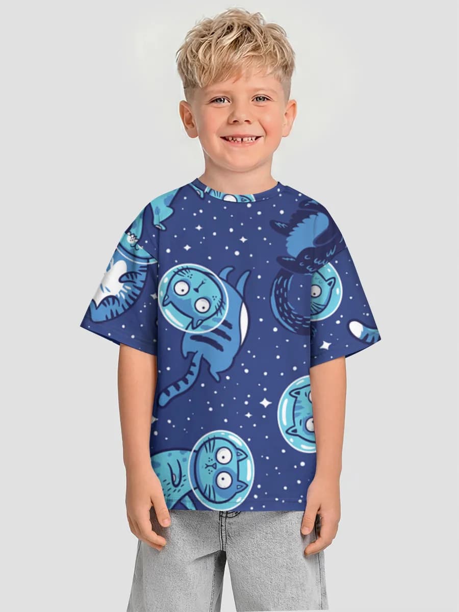 Boys' oversized cotton T-shirt