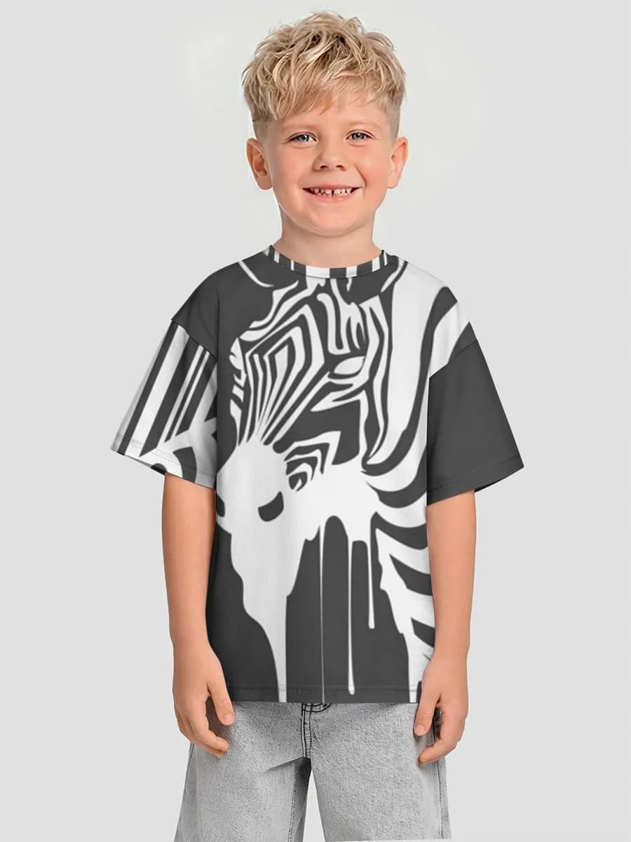 Boys' oversized cotton T-shirt