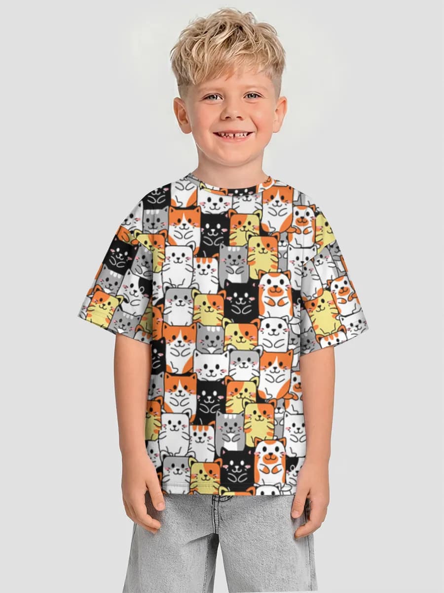 Boys' oversized cotton T-shirt