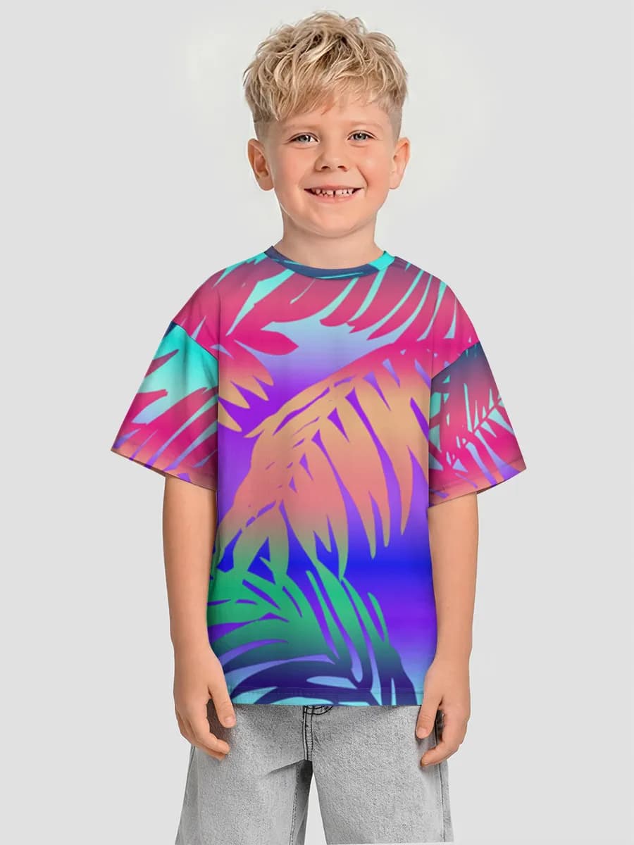 Boys' oversized cotton T-shirt
