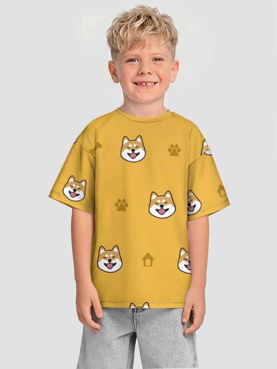 Boys' oversized cotton T-shirt