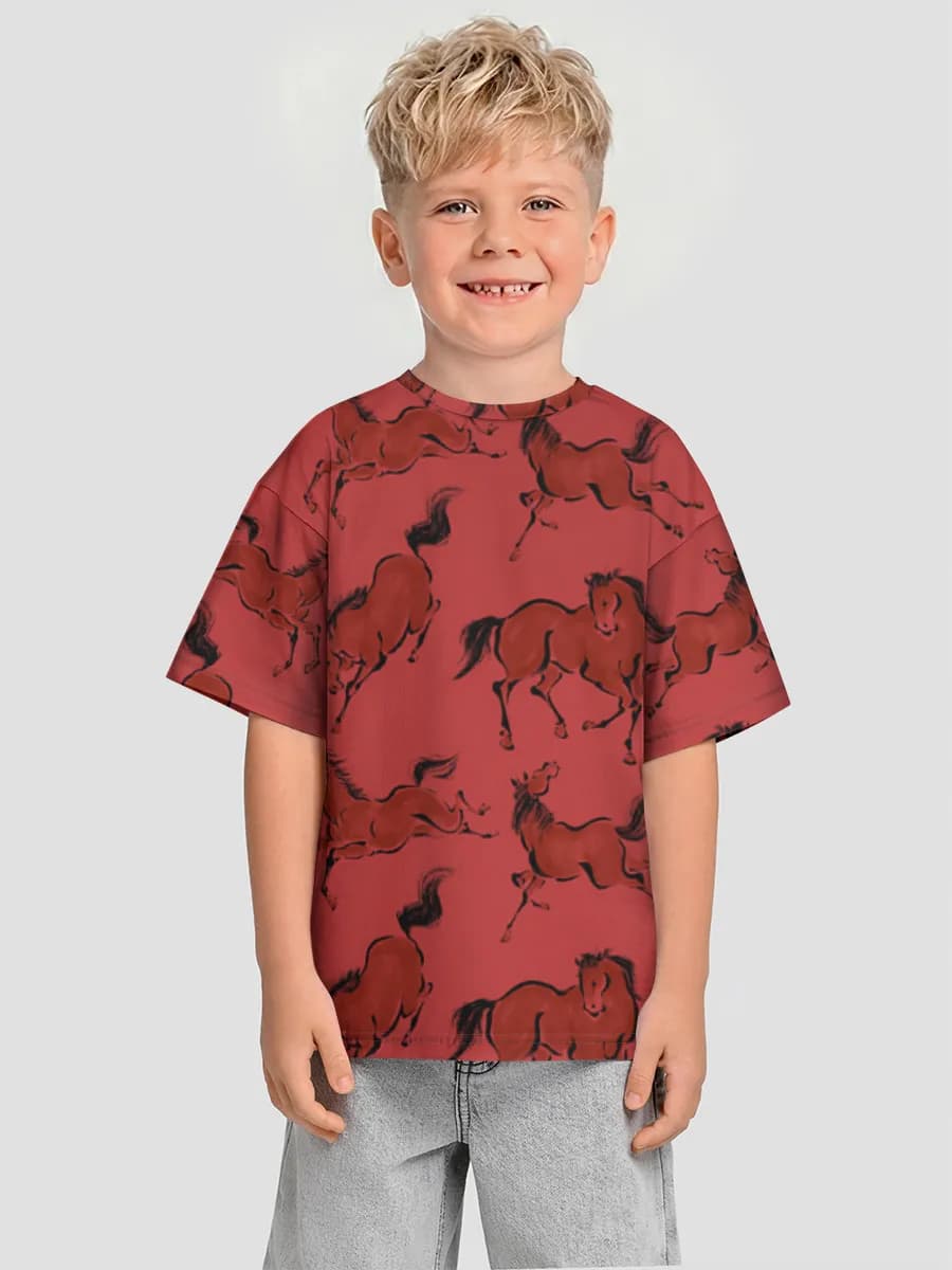 Boys' oversized cotton T-shirt