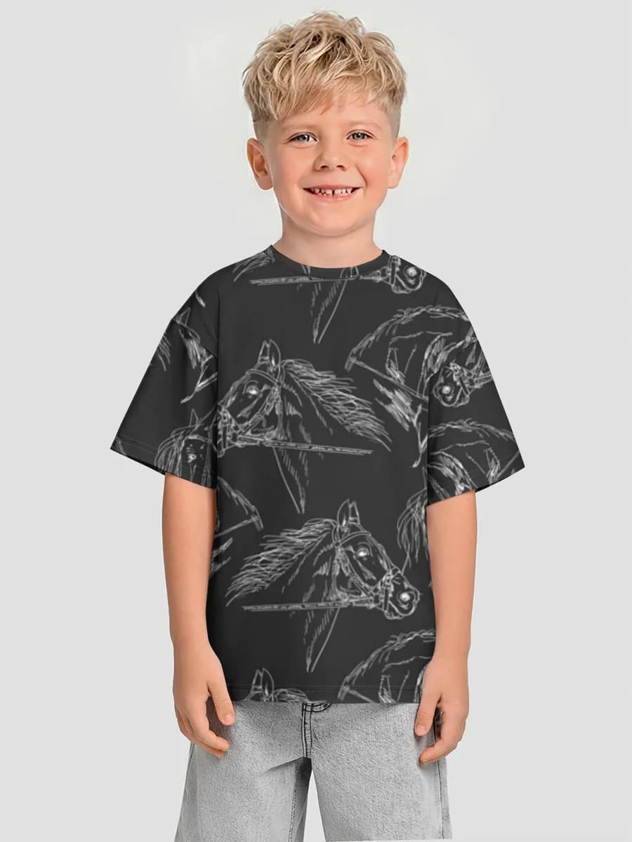 Boys' oversized cotton T-shirt