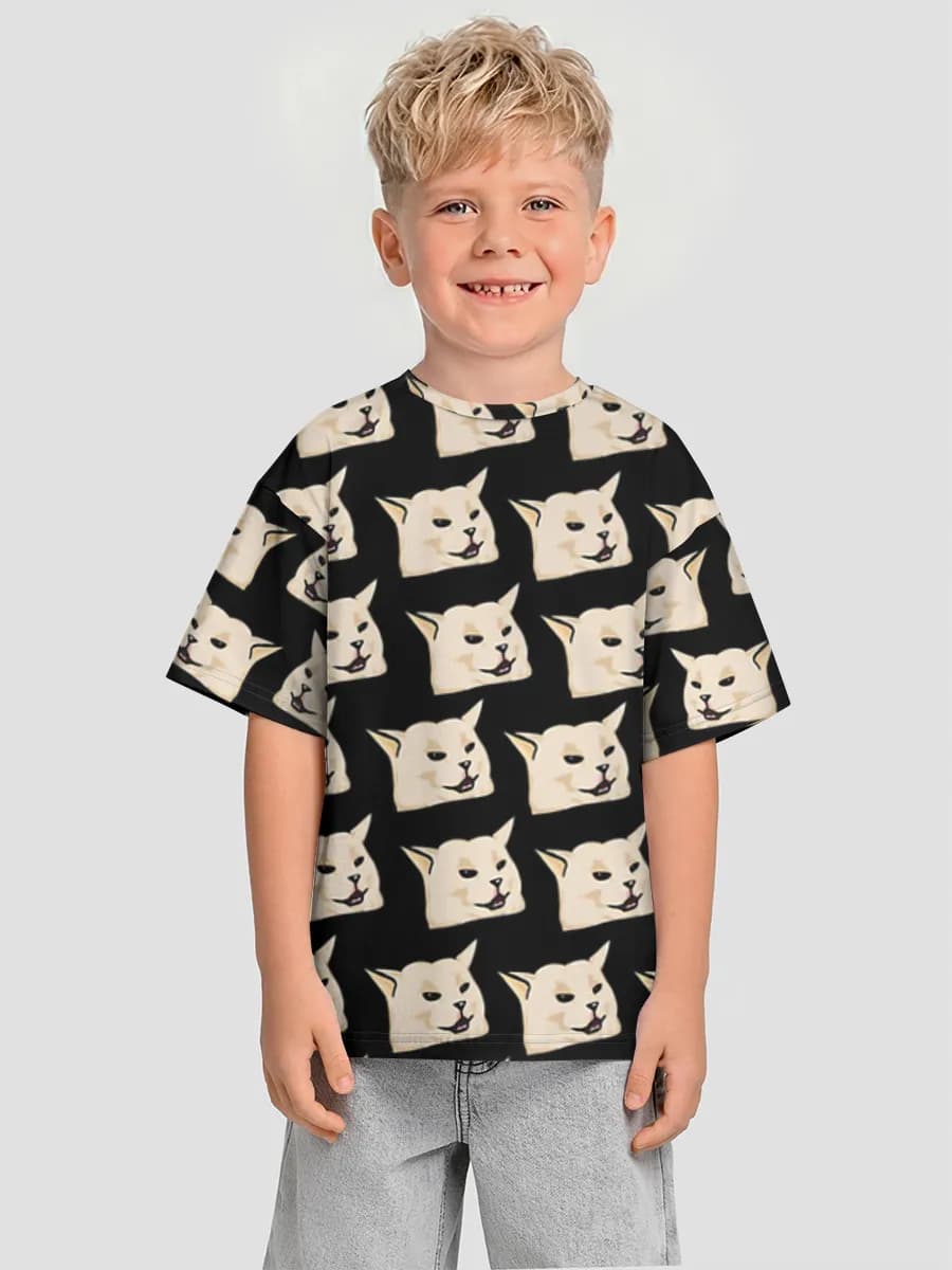 Boys' oversized cotton T-shirt