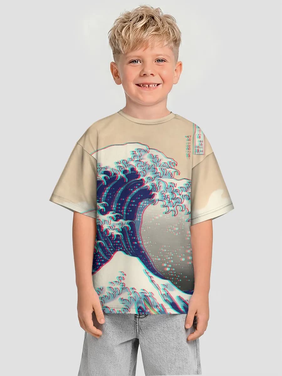 Oversized Baumwoll-T-Shirt Jungen