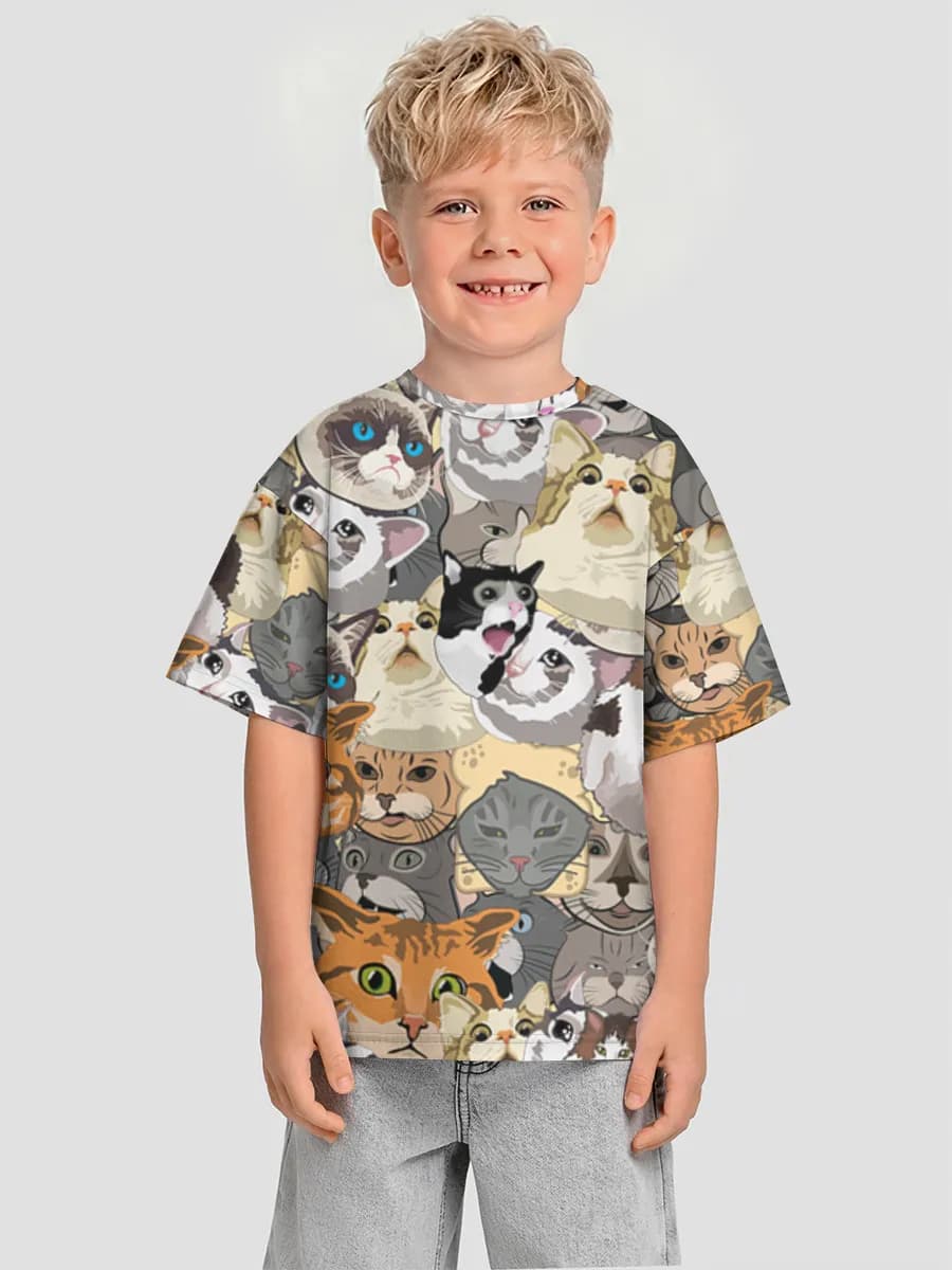 Boys' oversized cotton T-shirt