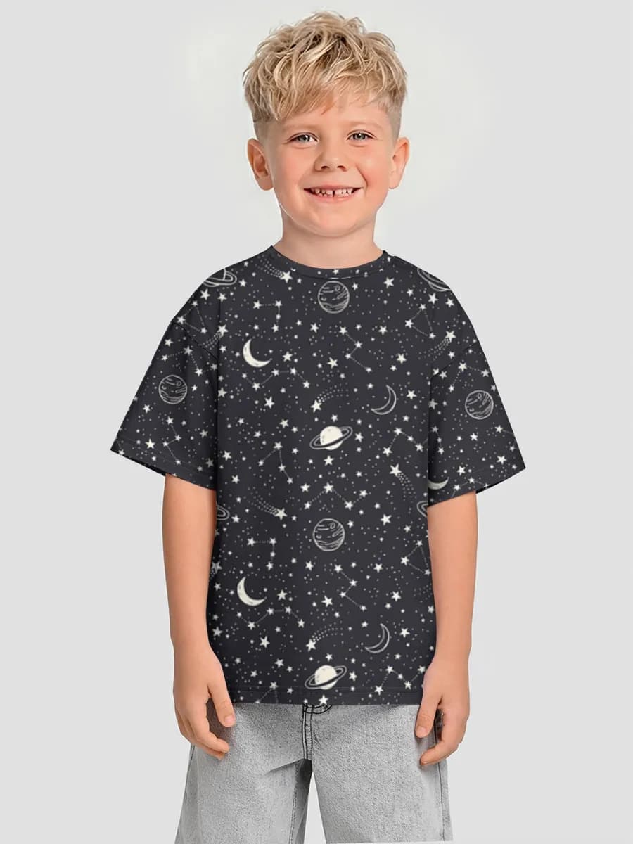 Boys' oversized cotton T-shirt