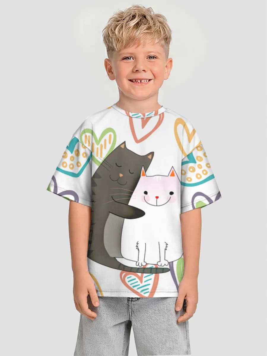 Oversized Baumwoll-T-Shirt Jungen