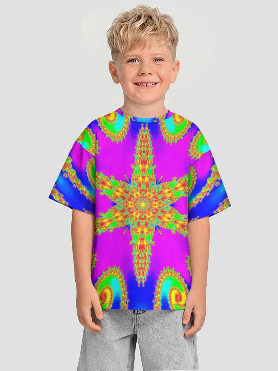 Boys' oversized cotton T-shirt