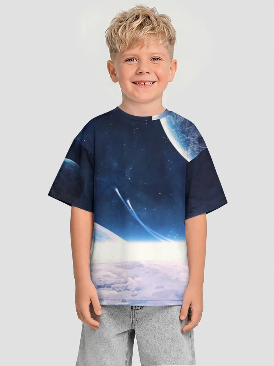 Boys' oversized cotton T-shirt