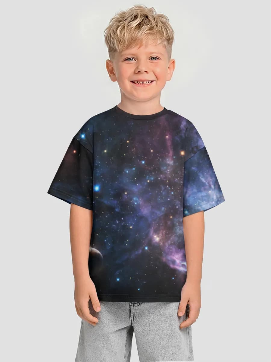 Oversized Baumwoll-T-Shirt Jungen
